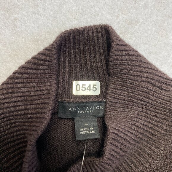 NWT Loft Ann Taylor Sweater Women's M Brown Knit Pullover Mock Neck $89 NEW - Picture 5 of 8